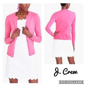 J.Crew Classic 100% cotton cardigan sweater XXS  Brilliant Azalea